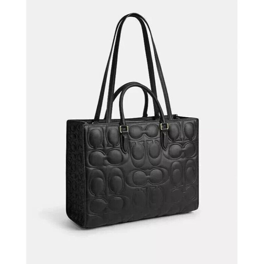 NWT Coach Maggie Tote Bag In Blocked Signature Leather CY673/CY672 - Picture 2 of 2